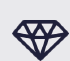 symbol of a diamond with two stars above it.